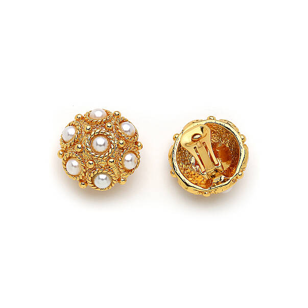 Go Pearl Gold Plated Clip-On Earrings - 3