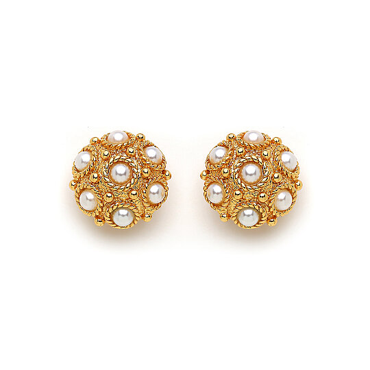 Go Pearl Gold Plated Clip-On Earrings - 