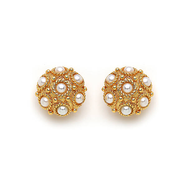 Go Pearl Gold Plated Clip-On Earrings - 1