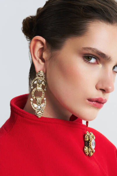 Goddes Zirkon Evening Pinned Earrings - 1
