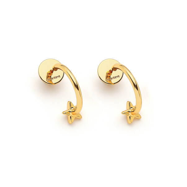 Golden Arrow Hoops Gold Plated Pinned Earrings - 1