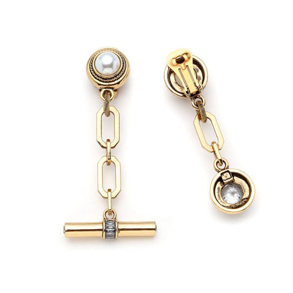 Golden Link Clip On Earrings - 3