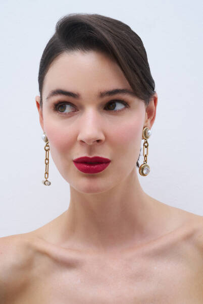 Golden Link Clip On Earrings - 2