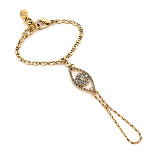 Golden Mirage Göz Charm Altın Kaplama Zincir Şahmeran - 