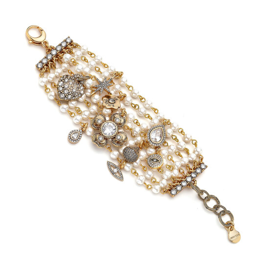 Golden Romance Charm İnci Bilezik - 