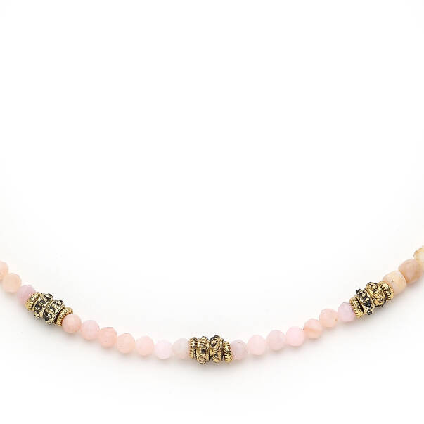 Golden Whisper Pembe Kuvars Doğal Taş Kolye - 2