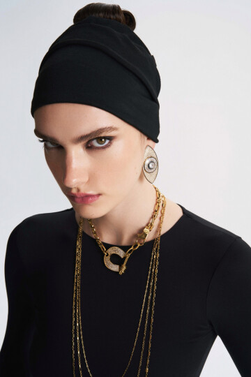 Good Fortune Gold Plated Nal Zircon Charm Chain Necklace - (1)