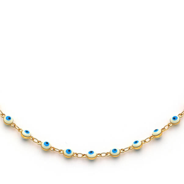Goodluck Evil Eye Bead Gold Plated Necklace - 2