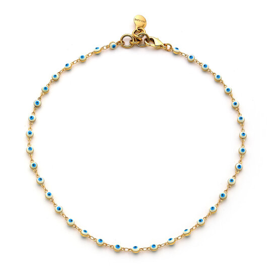 Goodluck Evil Eye Bead Gold Plated Necklace - 