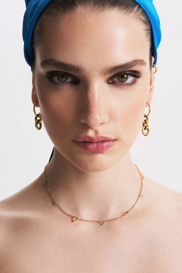 Grace Gold Plated Spiral Multi Pinned Earrings - (1)