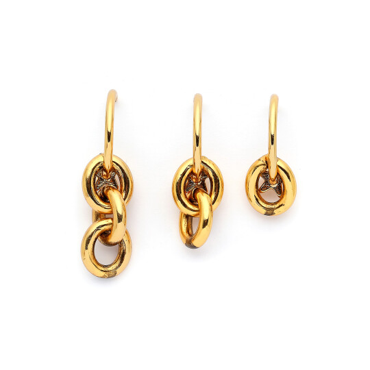 Grace Gold Plated Spiral Multi Pinned Earrings - (1)