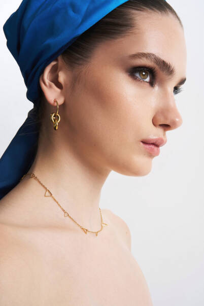 Grace Gold Plated Spiral Multi Pinned Earrings - 3