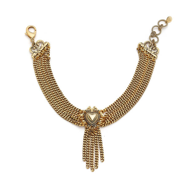 Grace Heart Charm Gold Plated Chain Necklace - 1