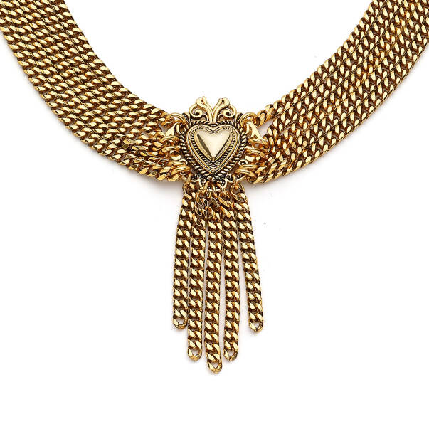 Grace Heart Charm Gold Plated Chain Necklace - 2