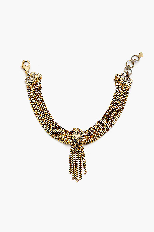 Grace Heart Charm Gold Plated Chain Necklace - 