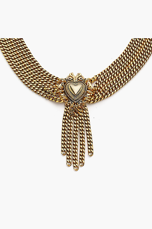 Grace Heart Charm Gold Plated Chain Necklace - (1)