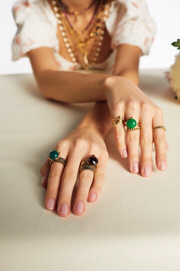 Grey Hematite Gold Plated Ring