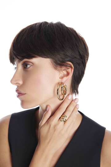 Gristo Gold Plated Hoop Pin Earrings 