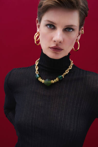 Gristo Gold Plated Hoop Pin Earrings - 7