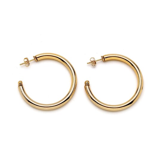 Gristo Gold Plated Hoop Pin Earrings - 