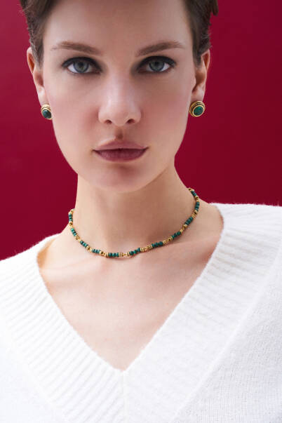 Grounded Malachite Natural Stone Necklace - 5