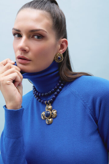 Grove Lapis Clip On Earrings - (1)