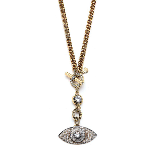 Guardian Eye Zircon Eye Charm Chain Necklace - 