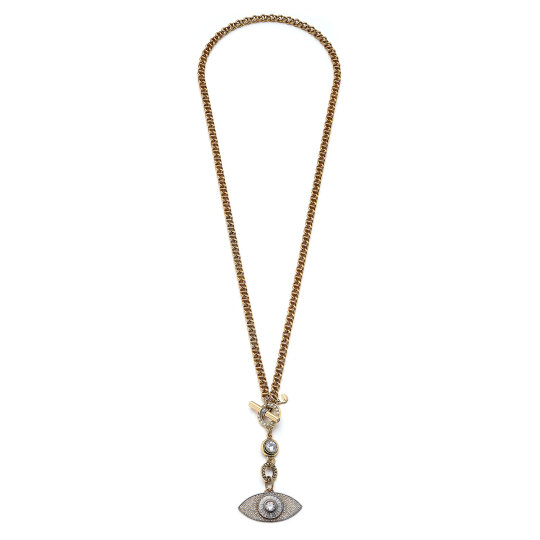 Guardian Eye Zirkon Göz Charm Zincir Kolye - 