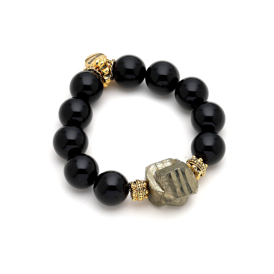 Guardian Onyx Gold Plated Bracelet 