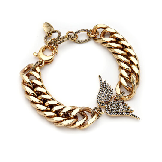 Guardian Wings Zirkon Melek Kanat Charm Zincir Bilezik - 