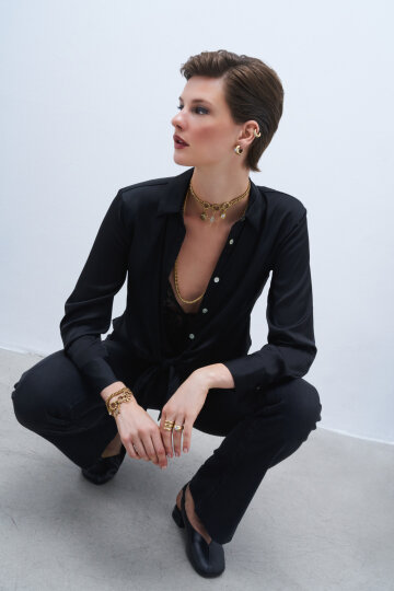 Guiding Eye Göz, Yıdız, Kalp Charm Zincir Bilezik - (1)