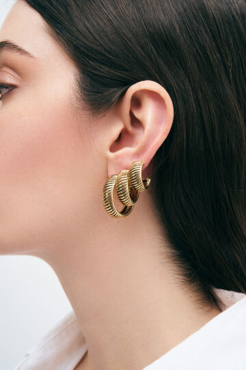 Gypsy Gold Plated Hoop Pinned Earrings - (1)