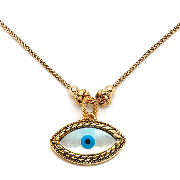 Gizmo Gold Plated Eye Chain Necklace - 5