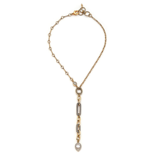 Halo Path Zirkon Damla Charm Zincir Kolye - 