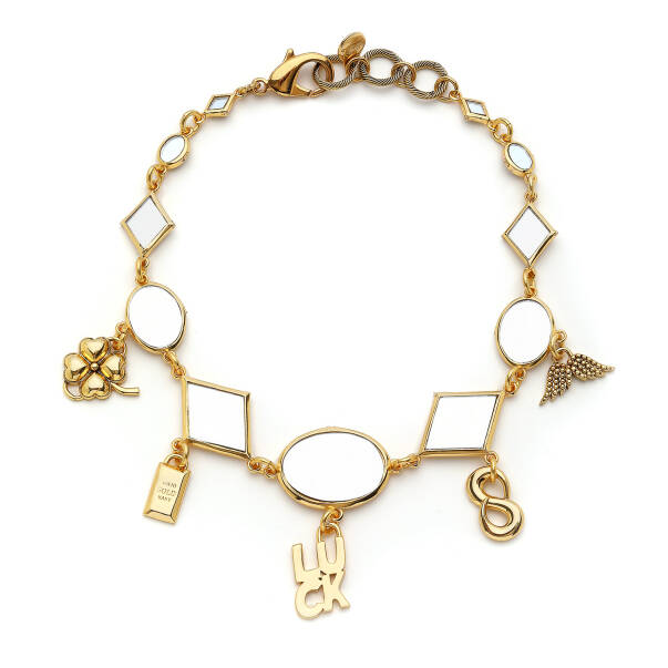 Harmonia Luck, Clover, Wing & Infinity Charm Gold Plated Necklace - 1