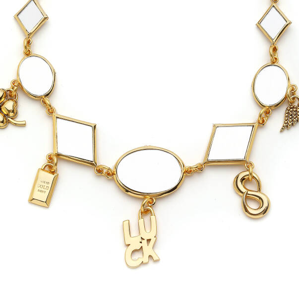 Harmonia Luck, Clover, Wing & Infinity Charm Gold Plated Necklace - 2