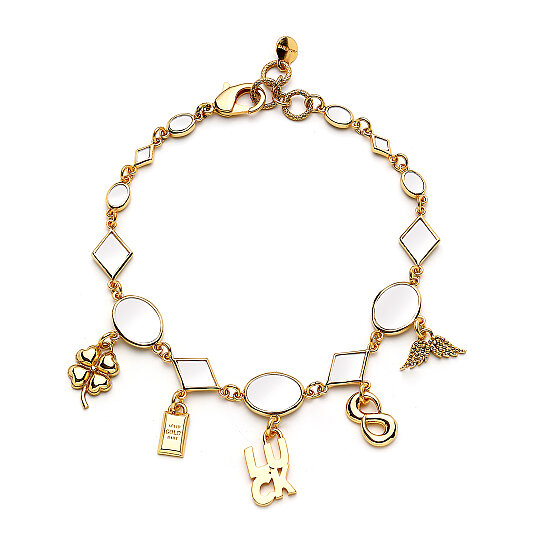 Harmonia Luck, Clover, Wing & Infinity Charm Gold Plated Necklace - (1)