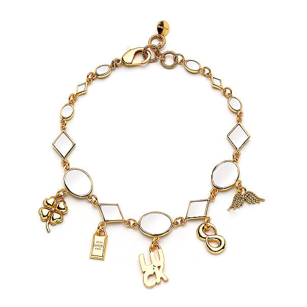 Harmonia Luck, Clover, Wing & Infinity Charm Gold Plated Necklace - 2