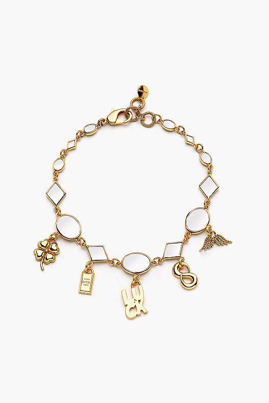 Harmonia Luck, Clover, Wing & Infinity Charm Gold Plated Necklace - (1)
