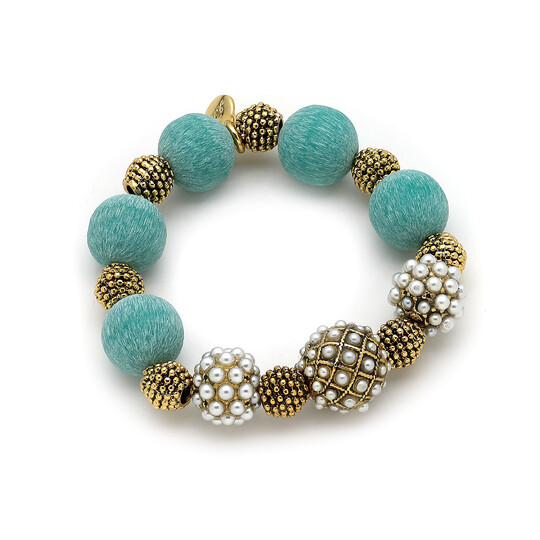 Harmony Mica,imitation Pearl Gold Plated Bracelet 
