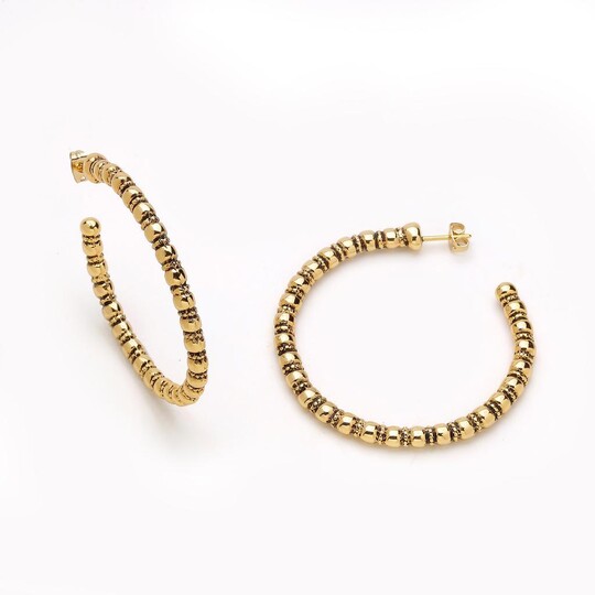 Heart Gold Plated Hoop Pinned Earrings 