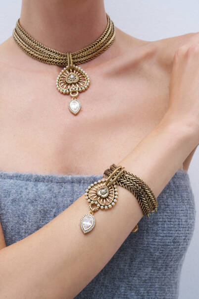 Heart & Drop Charm Chain Bracelet - 2