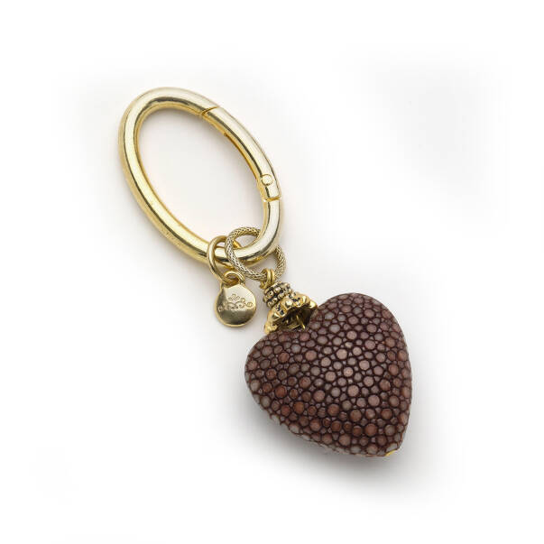 Heart Icon Altın Kaplama Kalp Charm Çanta Aksesuarı - 1