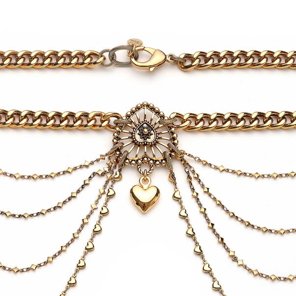 Heart of Chains Heart Charm Gold Plated Chain Belt - 2