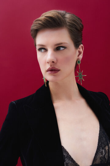 Heart Of Soil Star Charm Pinned Earrings - (1)