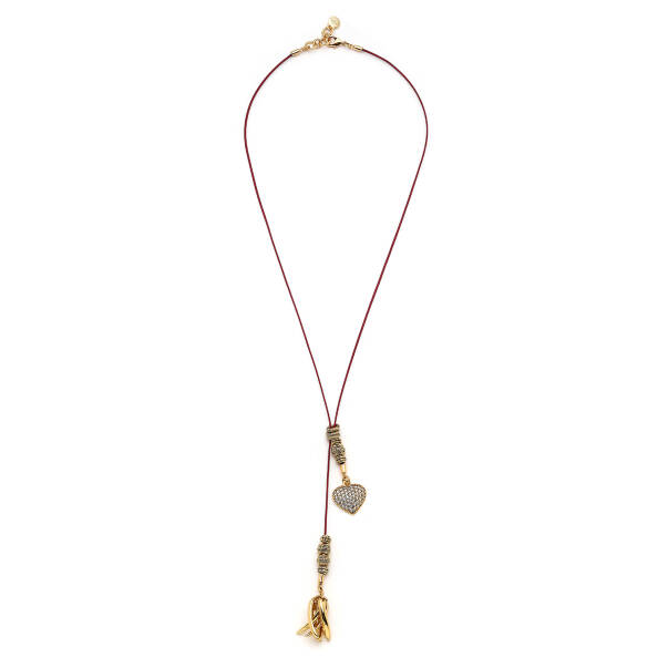 Hearted Gold Plated Charm Necklace - 1