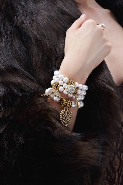 Hearty Pearl Kalp Charm İnci Bilezik - 5