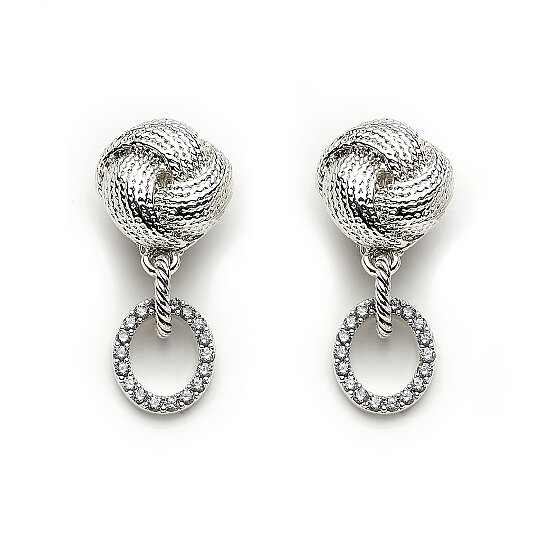 Hero Hoop Charm Silver Plated Clip-On Earrings - 