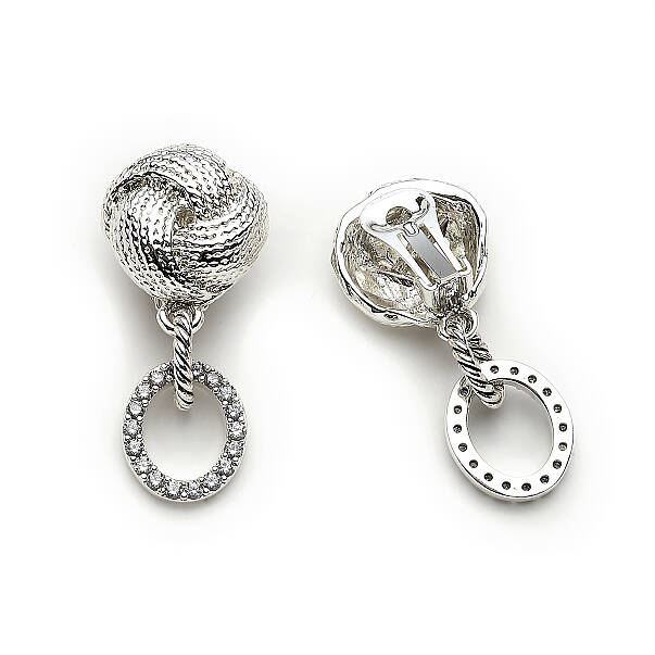 Hero Hoop Charm Silver Plated Clip-On Earrings - 3