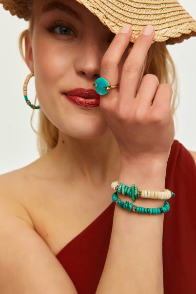 Hesta Turquoise Gold Plated Ring - 9